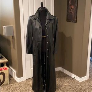 Leather trench coat